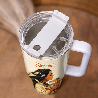 Whispering Fox Woman Personalized Tumbler