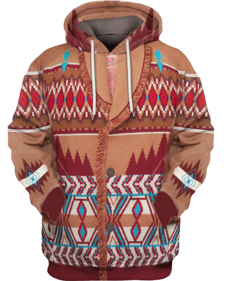 Brown Pattern 3D Hoodie