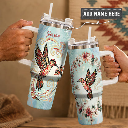 Turquoise Hummingbird Dream Personalized Tumbler