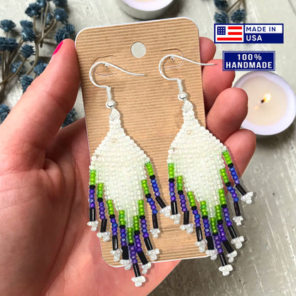 SALE 50 %OFF - New Handmade Blue Green White Turtle Long Necklace Earring Set