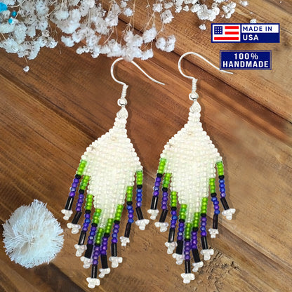 SALE 50 %OFF - New Handmade Blue Green White Turtle Long Necklace Earring Set