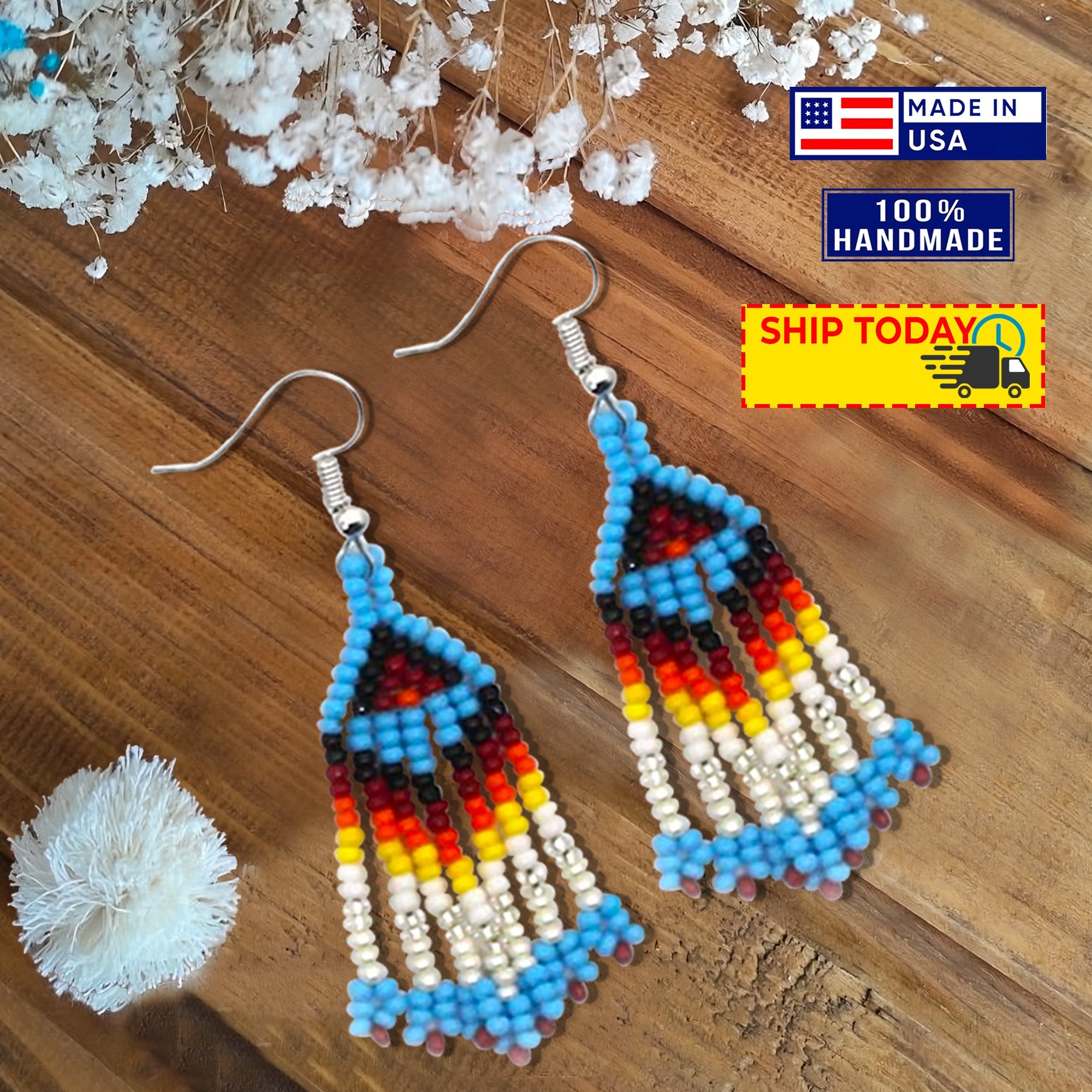 Native American outlets Beaded Blue Set