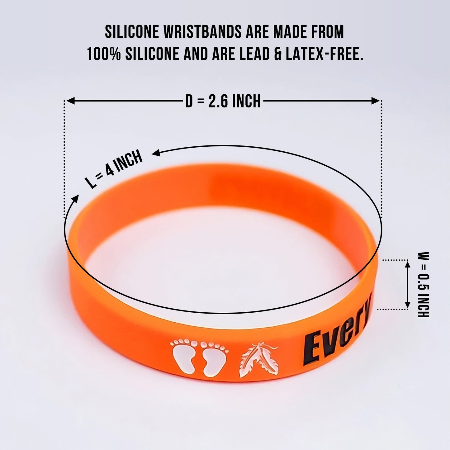 Every Child Matters Silicone Wristband - Debossed Color 001