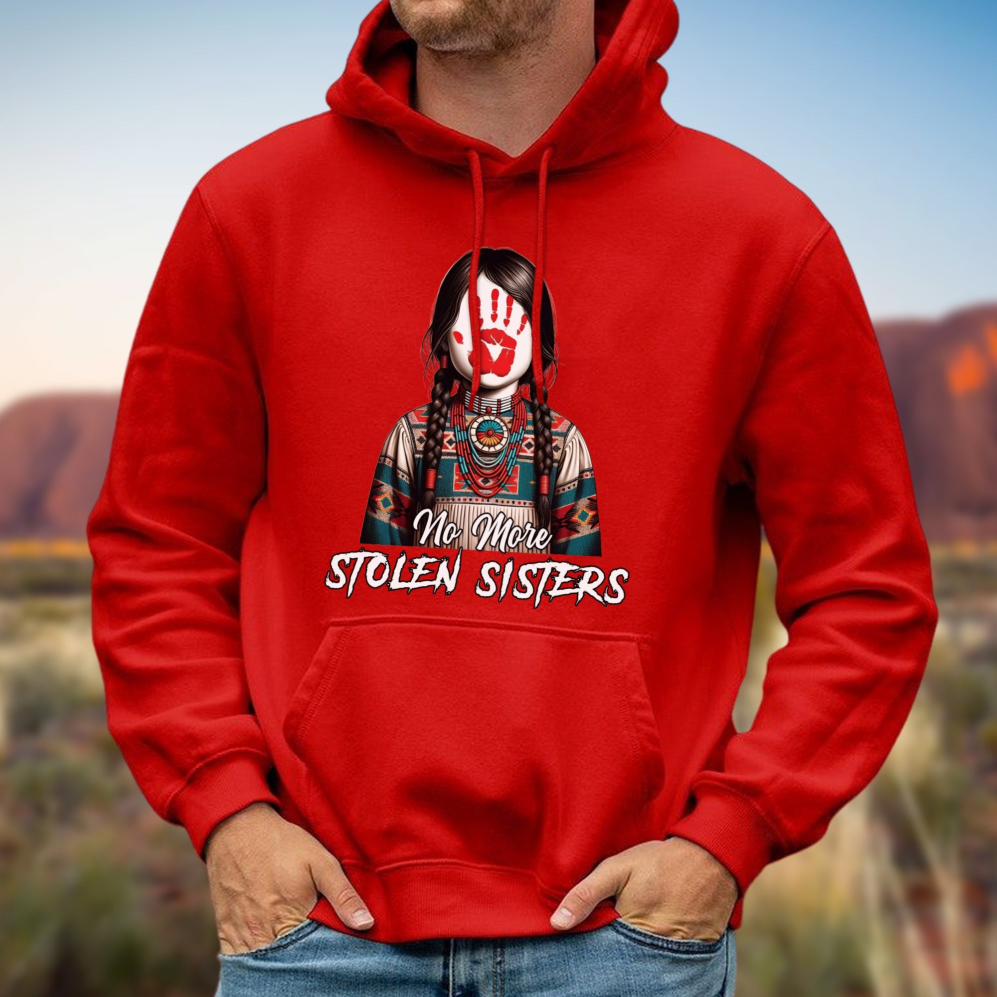 MMIW No More Stolen Sisters Red Hand Unisex T Shirt Hoodie Sweatshirt Native Heritage Store