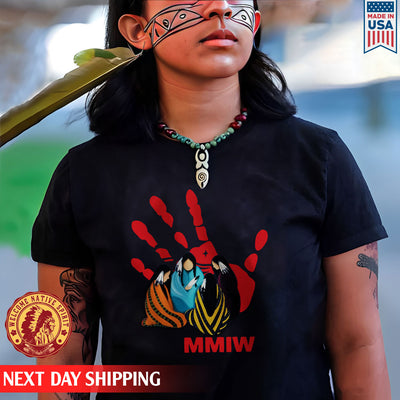 MMIW -   Indigenous Women Together With Red Hand Shirt