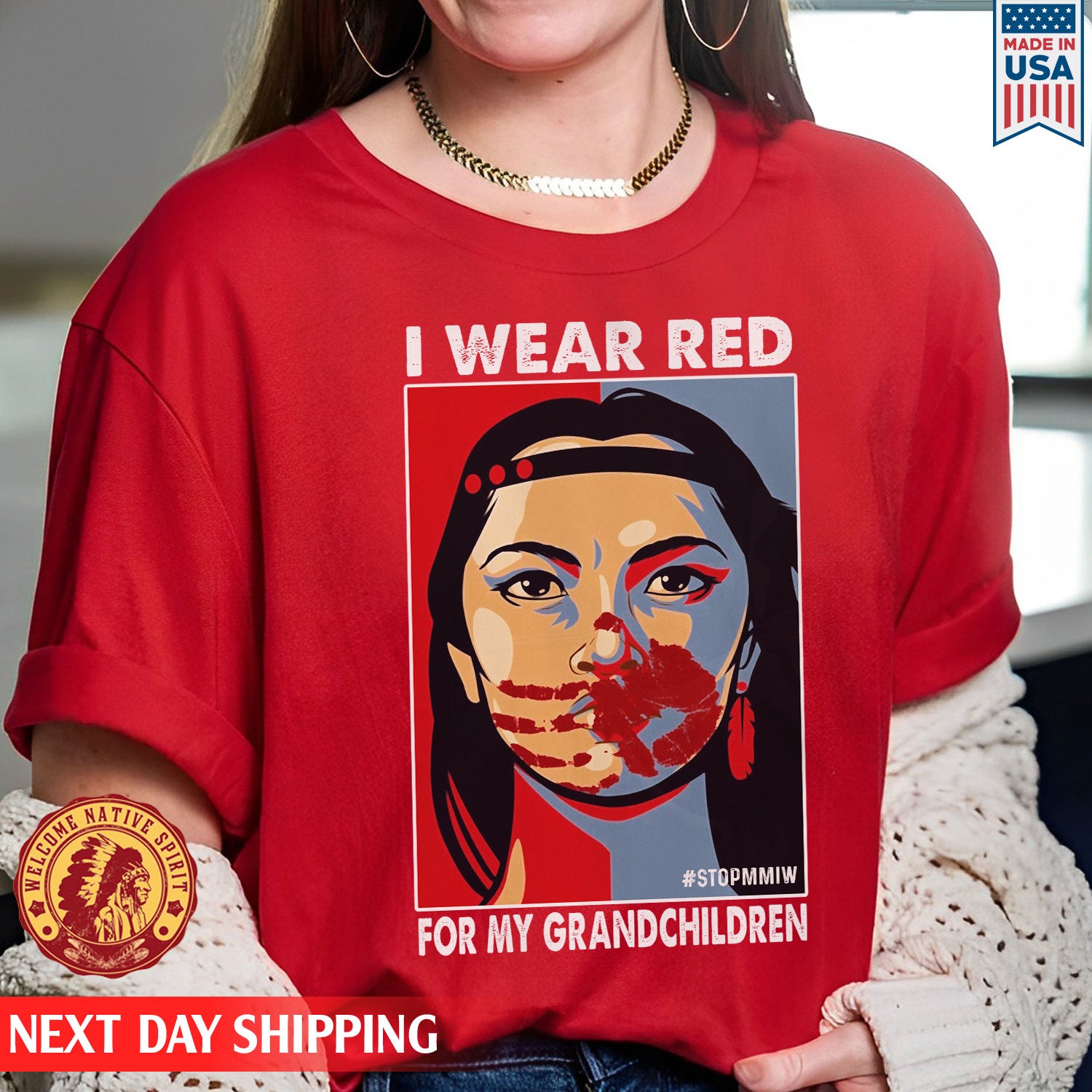 I Wear Red For My Grandchildren MMIW Shirts