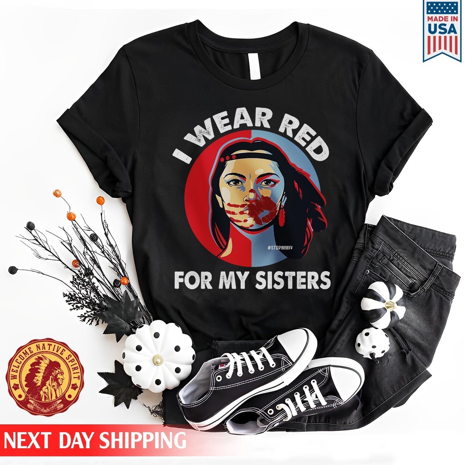 MMIW I Wear Red For My Sisters Red Hand Indigenous Women Unisex T-Shirt/Hoodie/Sweatshirt