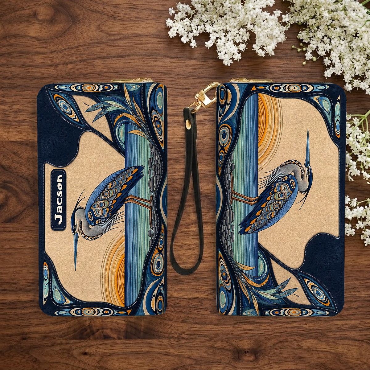 Spirit of the Heron Personalized Leather Bag