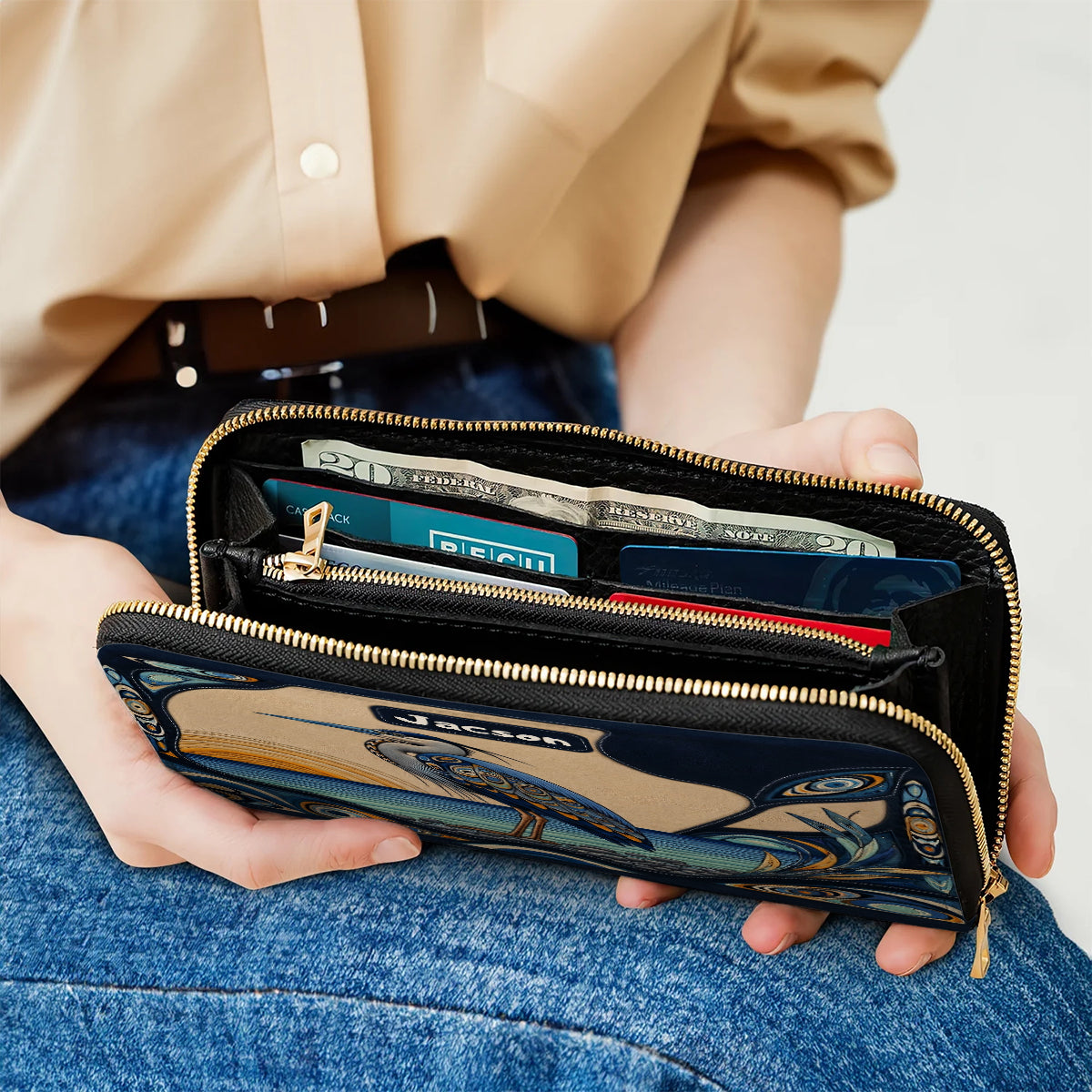 Spirit of the Heron Personalized Leather Bag