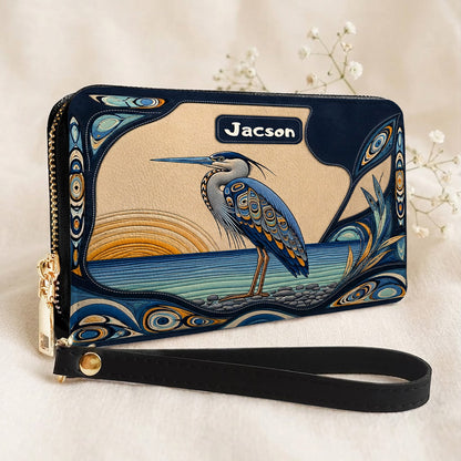 Spirit of the Heron Personalized Leather Bag