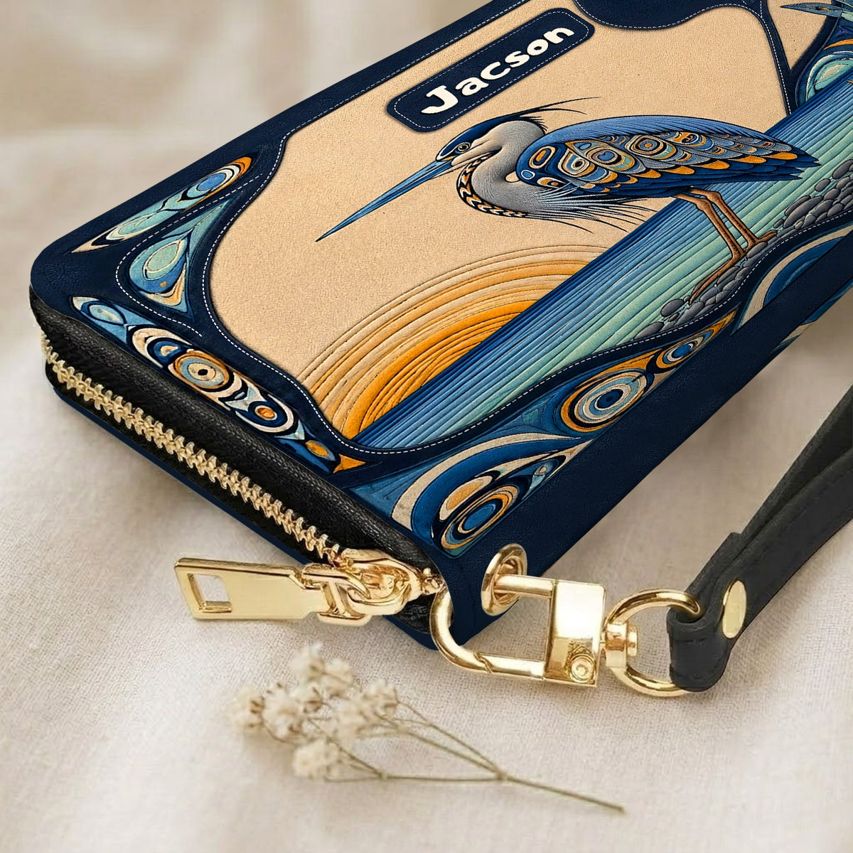 Spirit of the Heron Personalized Leather Bag