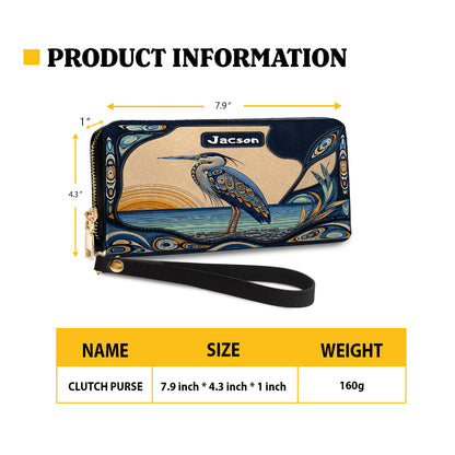 Spirit of the Heron Personalized Leather Bag