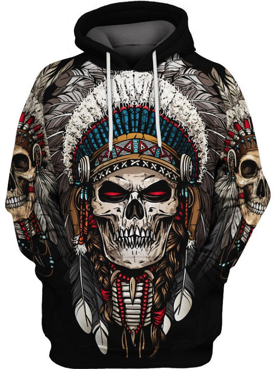 Native American Skull 3D Hoodie NBD