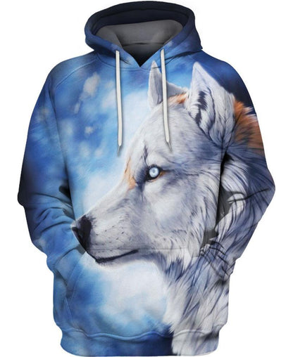 White Wolf 3D Hoodie - Native American Pride Shop