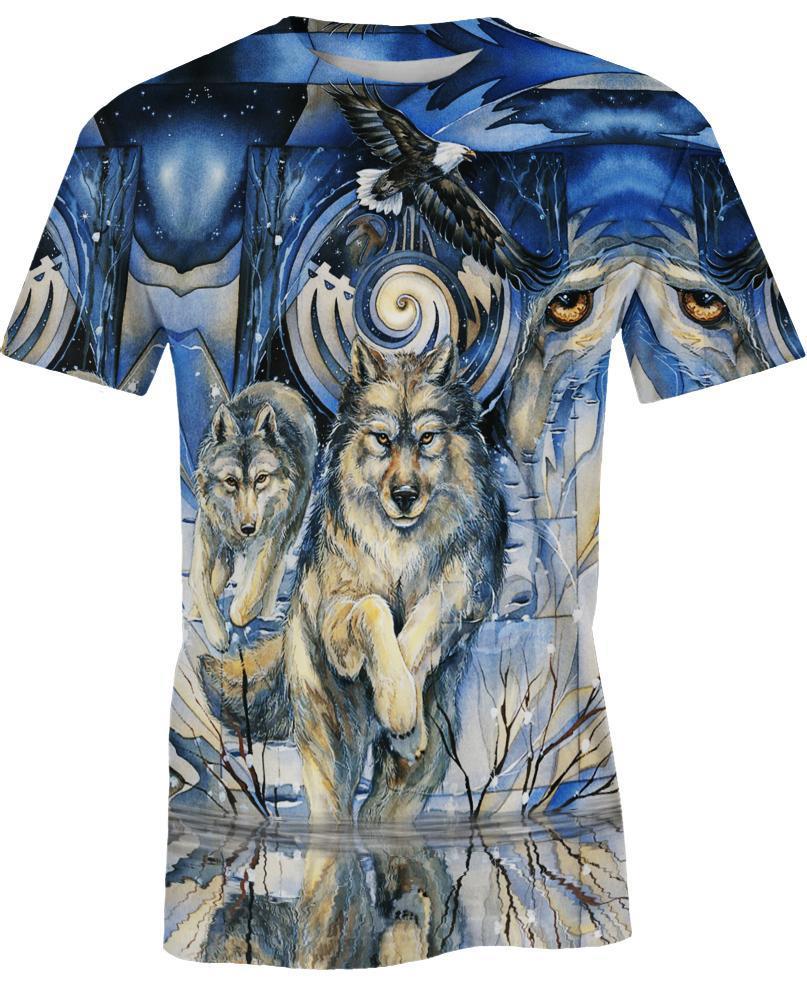 Wolf Eagle 3D Hoodie - Native American Pride Shop