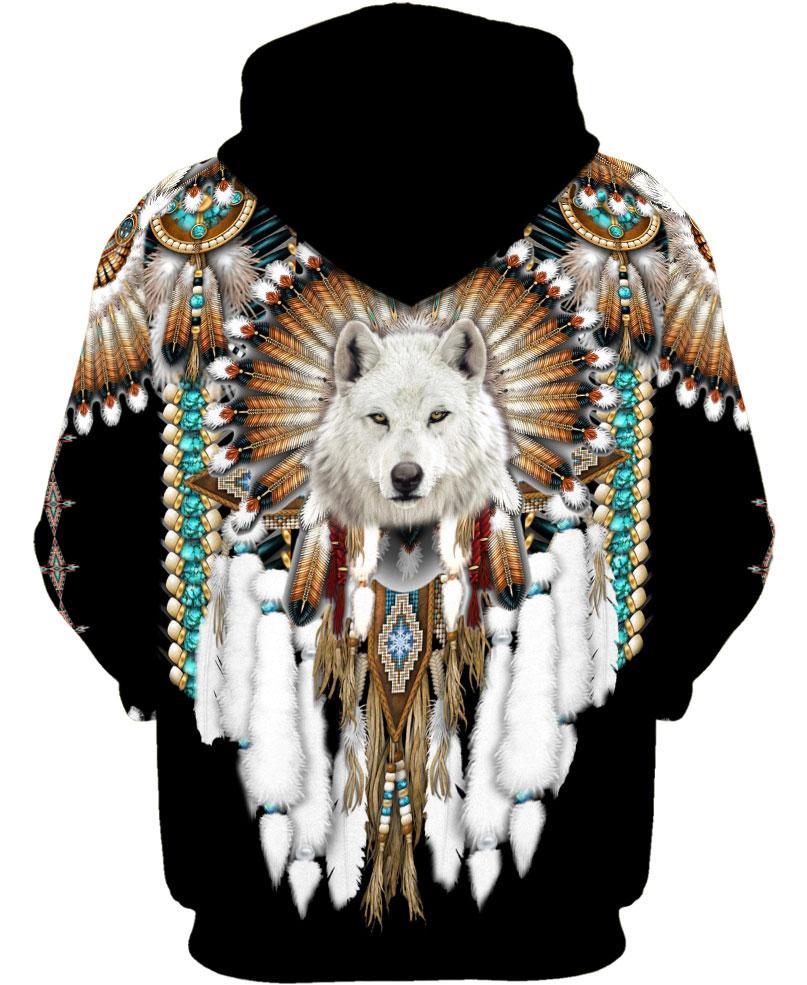Native Wolf 3D Hoodie - Native American Pride Shop