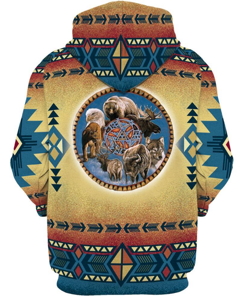 Native Animal Spirit 3D Hoodie - Native American Pride Shop