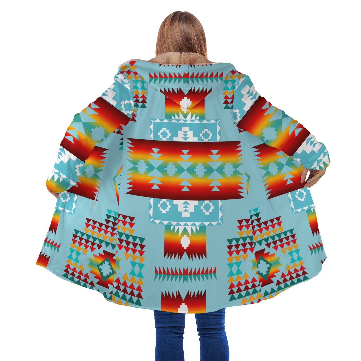 Blue Pattern Style Native Cloak