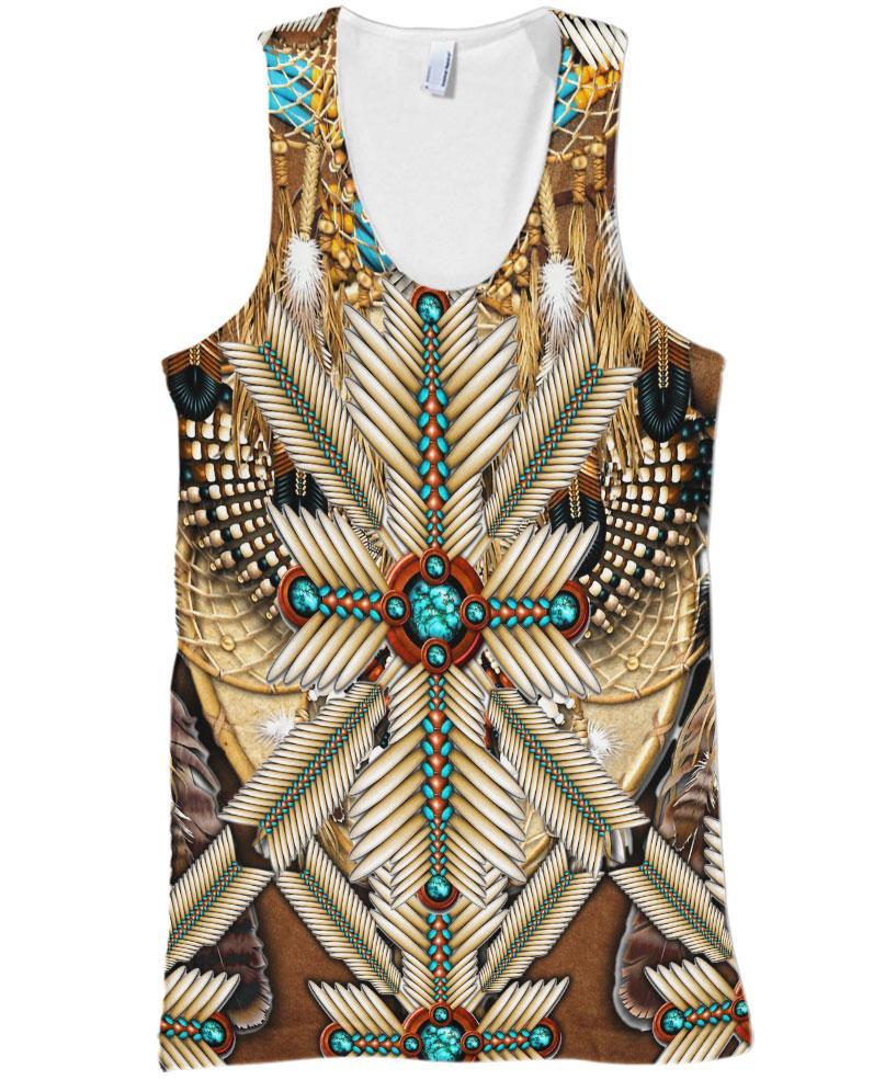 Brown White Bead Feather NBD