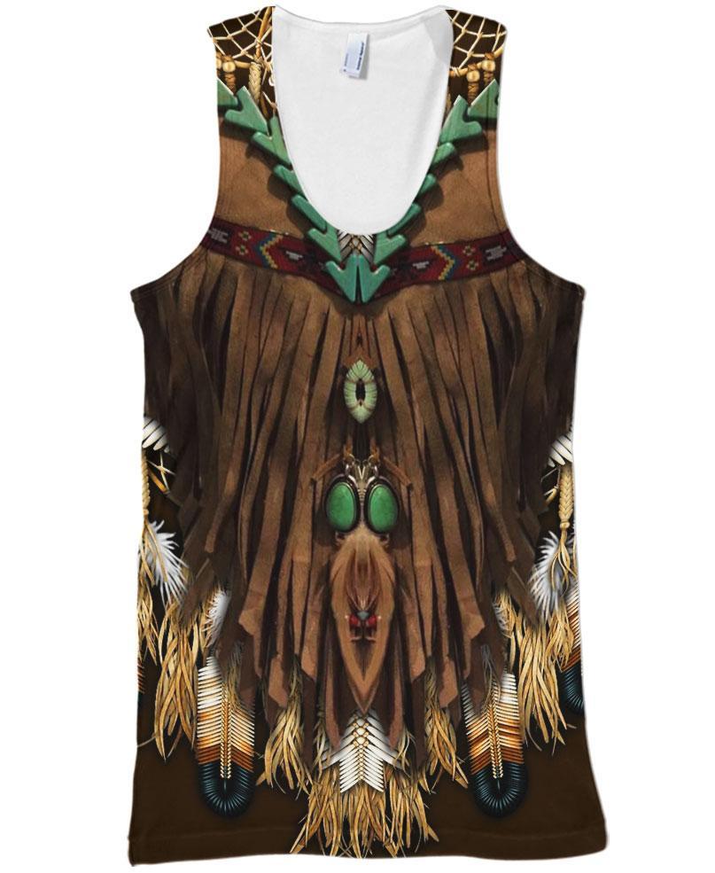 Dark Brown Printed Suede 3D Hoodie - Native American Pride Shop