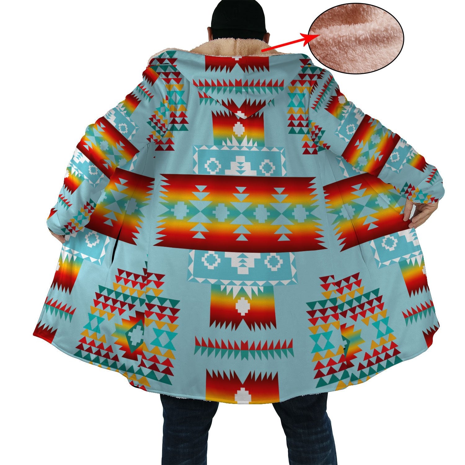 Blue Pattern Style Native Cloak