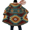 Native American Pattern Horn Button Long Fleece Windbreaker NBD
