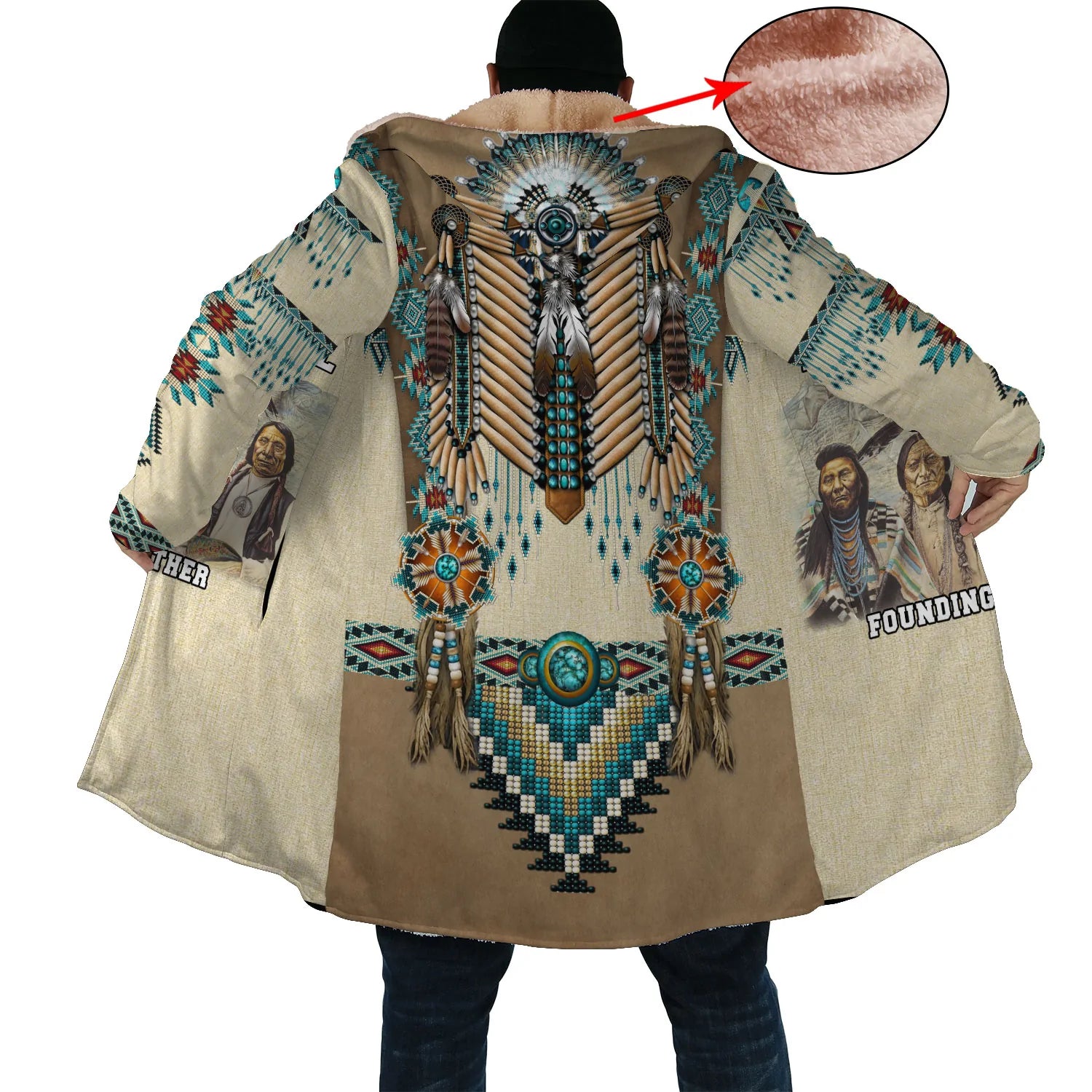 The Original Founding Fathers Horn Button Long Fleece Windbreaker NBD