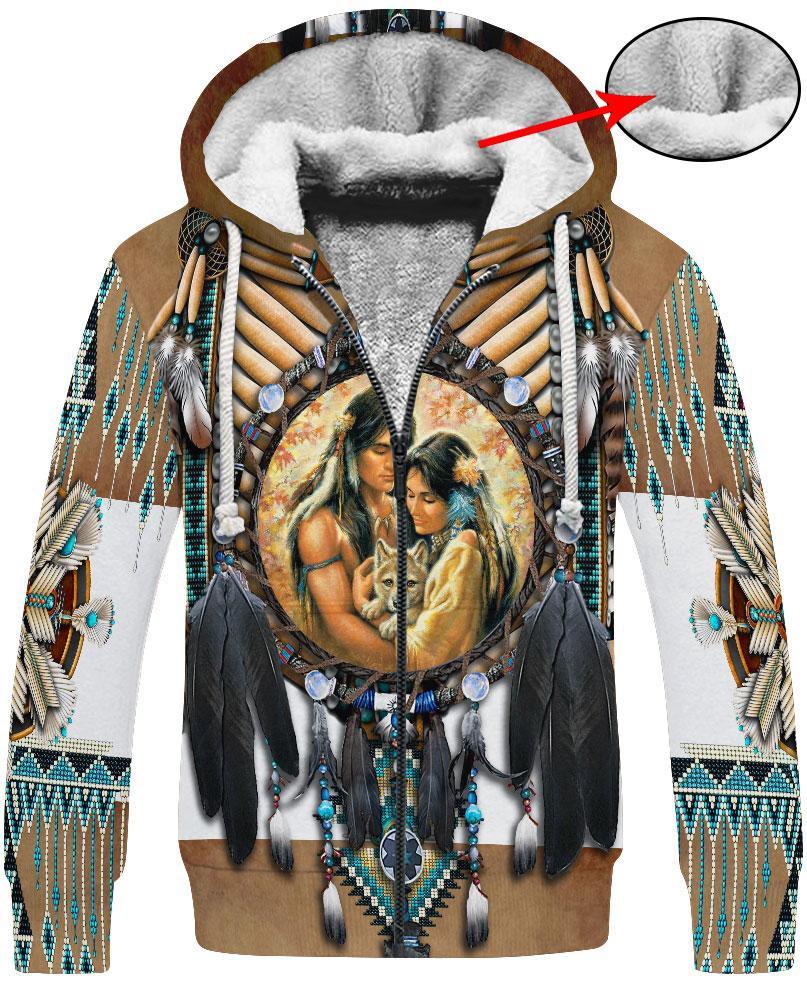 Feather Native Motifs 3D Hoodie - Native American Pride Shop