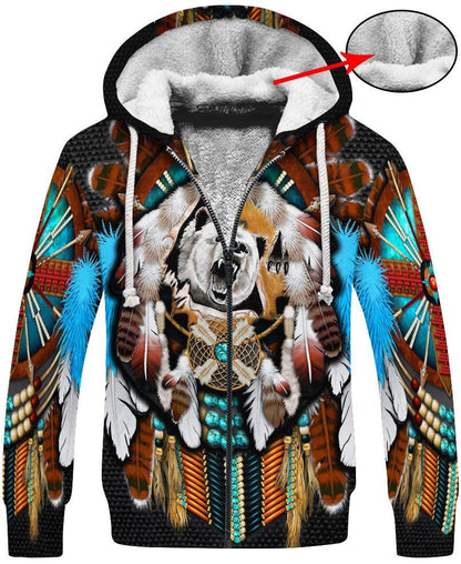 Native Bear Motifs 3D Hoodie - Native American Pride Shop