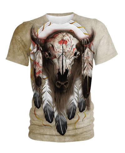 Native Buffalo Skull 3D Hoodie - Native American Pride Shop