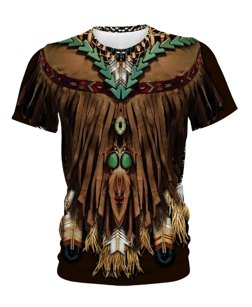 Dark Brown Printed Suede 3D Hoodie - Native American Pride Shop