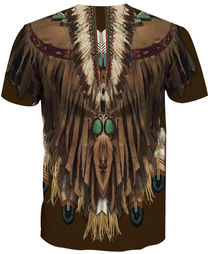 Dark Brown Printed Suede 3D Hoodie - Native American Pride Shop