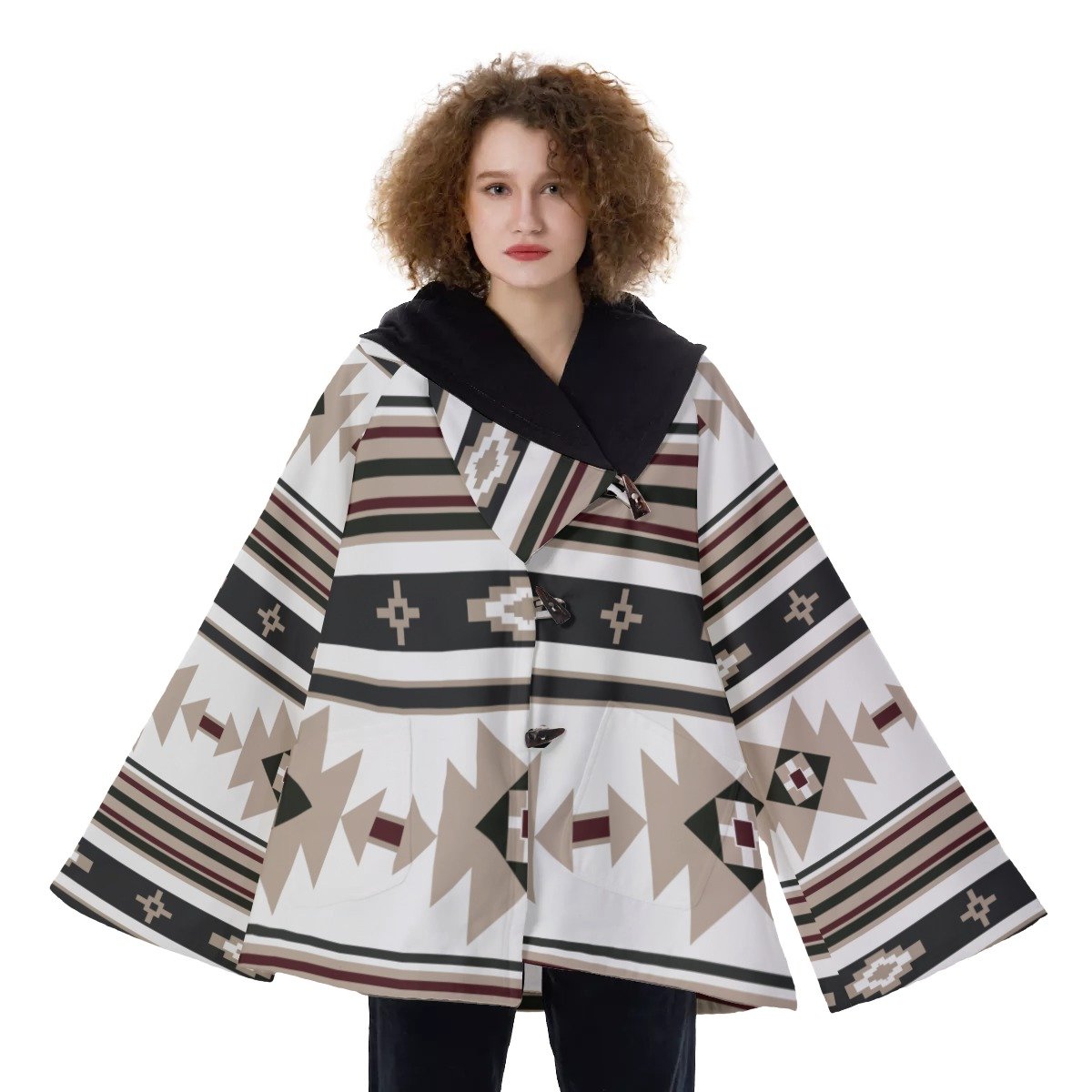 Native American Hooded Flared Coat NBD