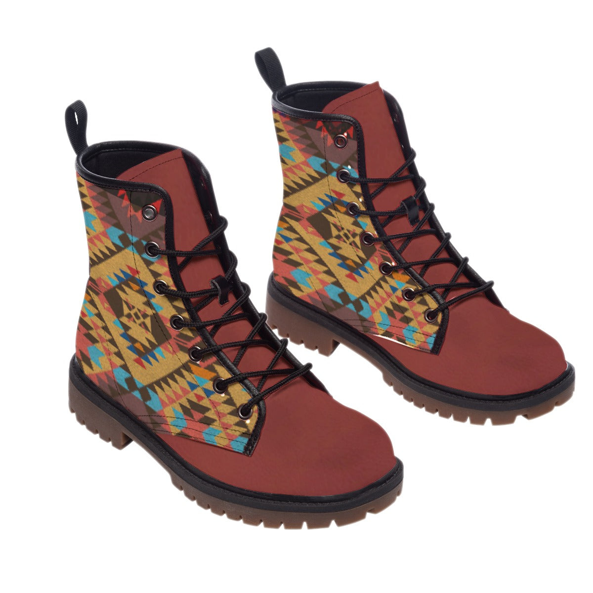 Pattern Native  Leather Martin Short Boots NBD