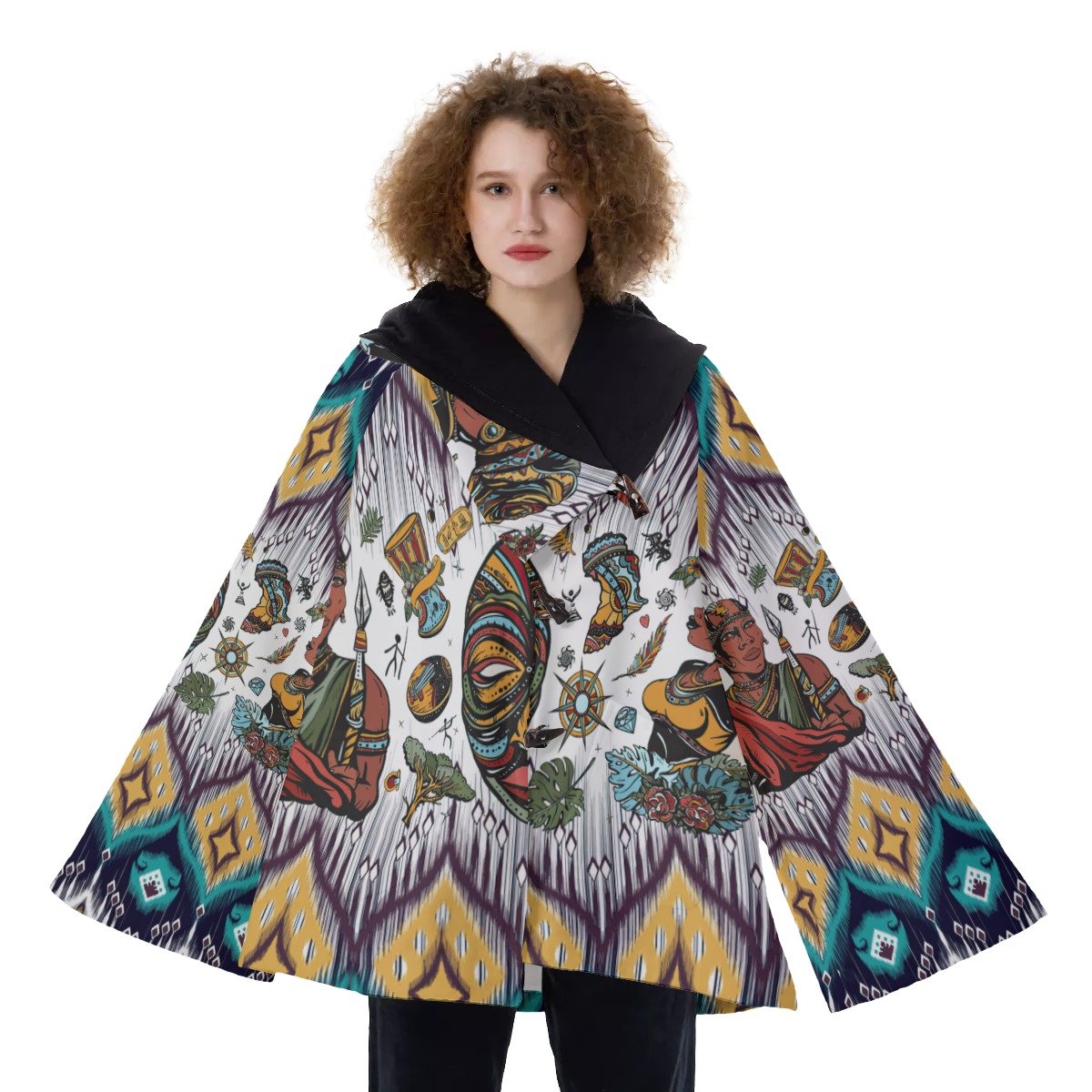 Native American Hooded Flared Coat NBD