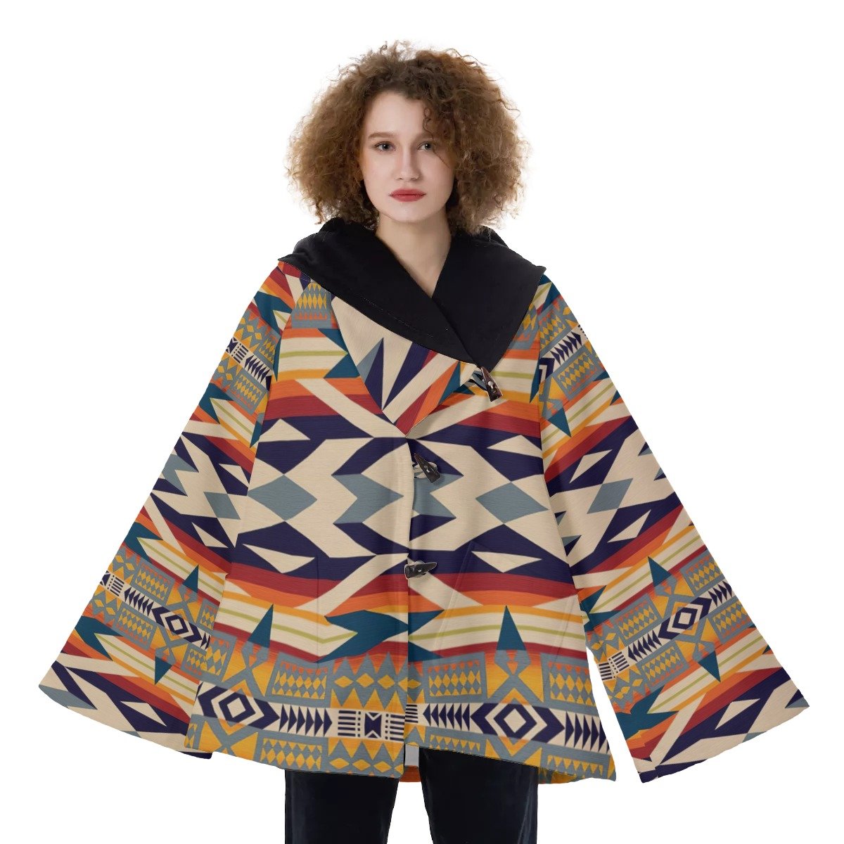 Native American Hooded Flared Coat NBD