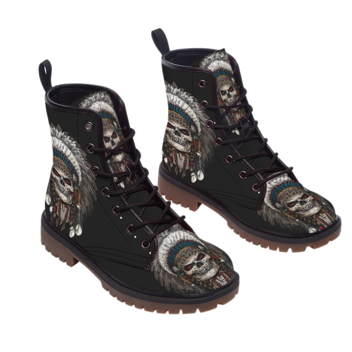 Skull Native Leather Martin Short Boots NBD