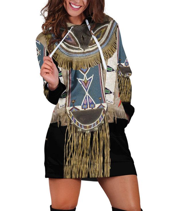 Native Style Moss Hoodie Dress