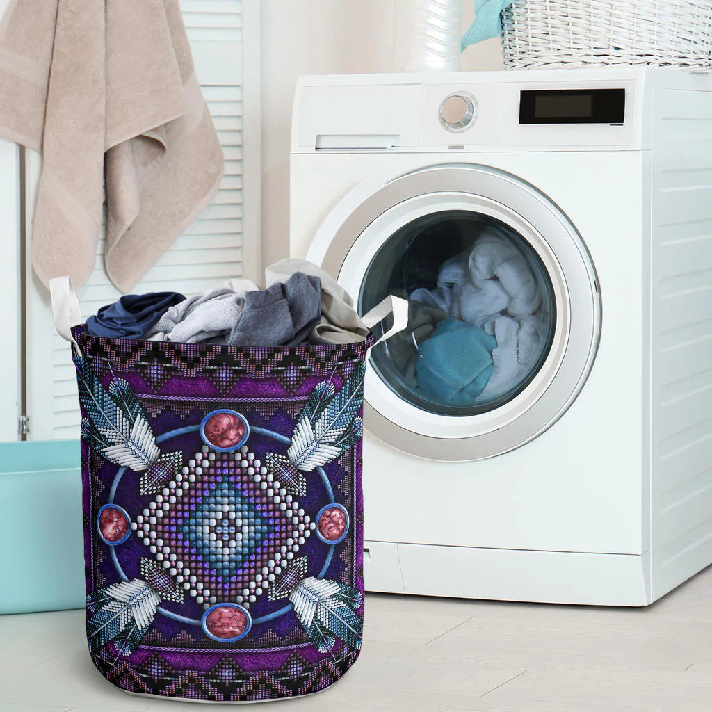 Naumaddic Arts Dark Purple Laundry Basket NBD
