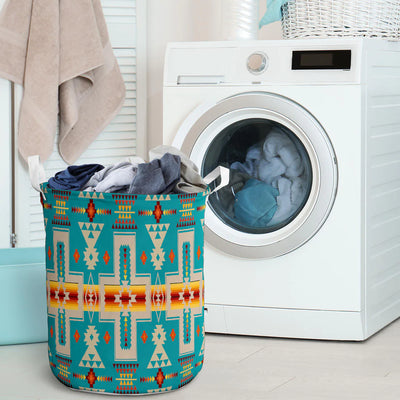 Turquoise Tribe Design Laundry Basket 15 NBD