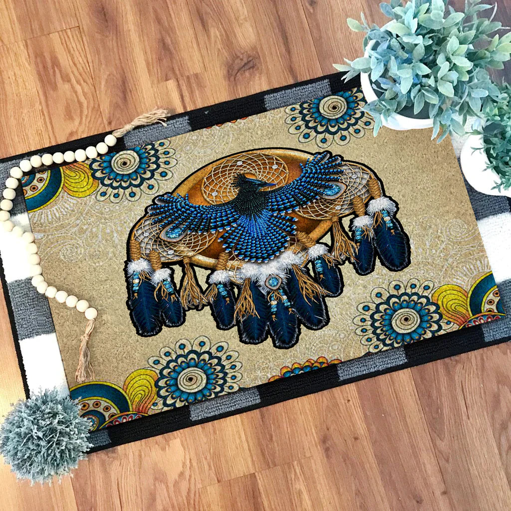 Doormat Native Blue Thunderbird Native Doormat – Native Heritage Store