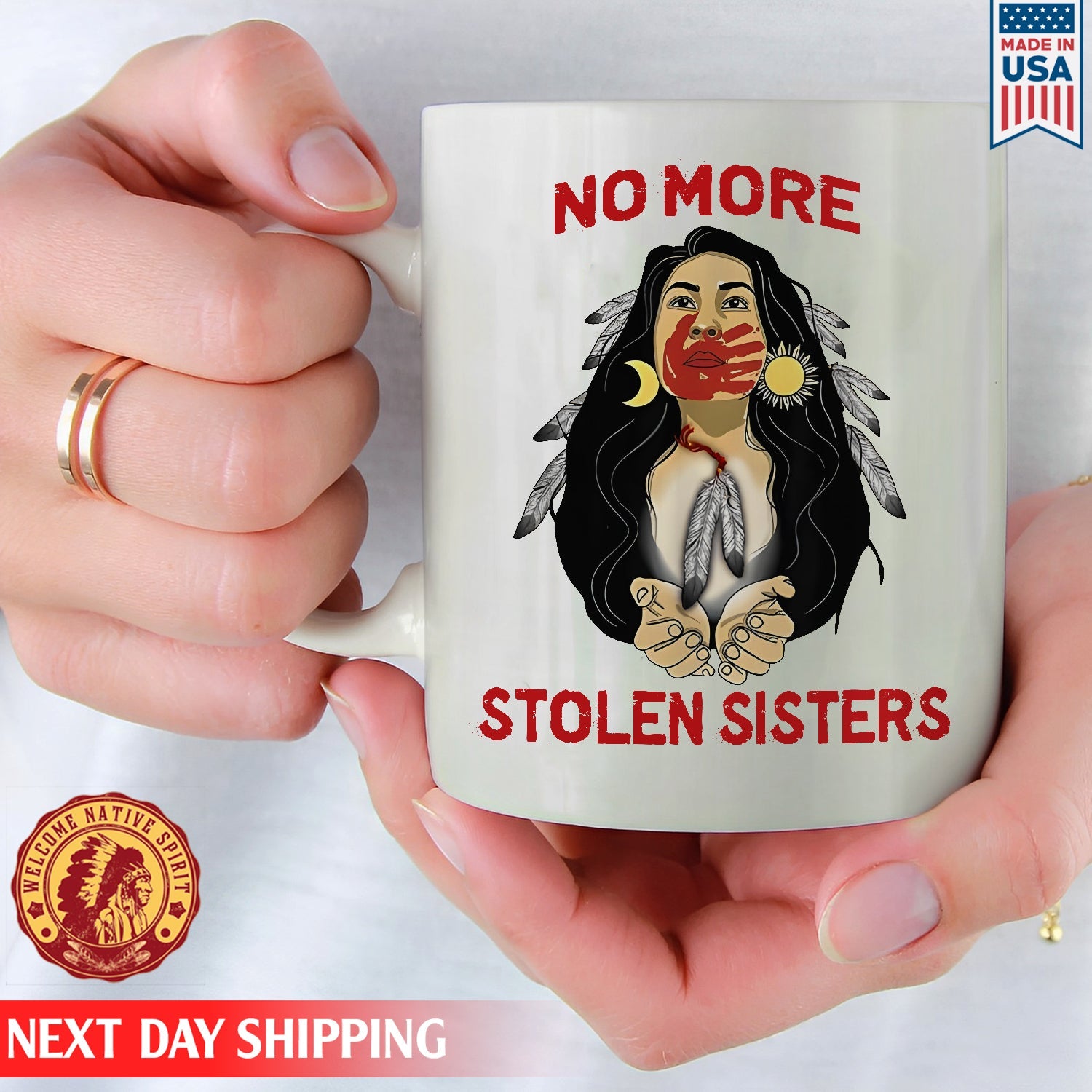 No More Stolen Sister, MMIW Indigenous Ceramic Coffee Mug