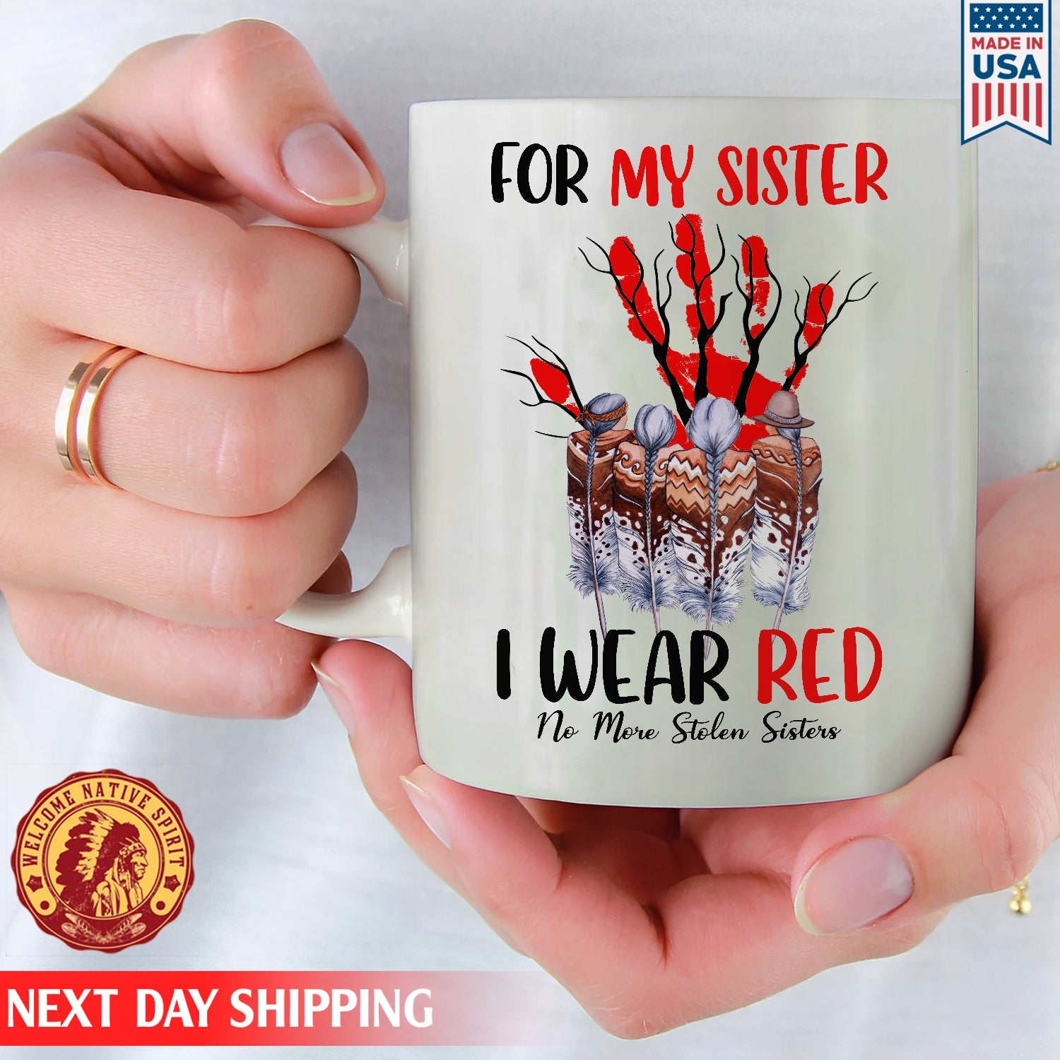 I Wear Red For My Sister Ceramic Coffee Mug