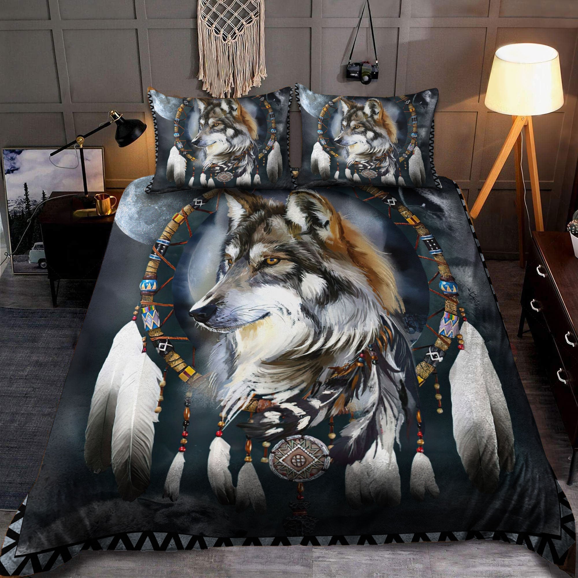 Wolf Native American Bedding Set