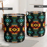 Native American Patterns Black Red Laundry Basket NBD