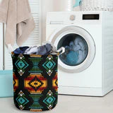 Native American Patterns Black Red Laundry Basket NBD
