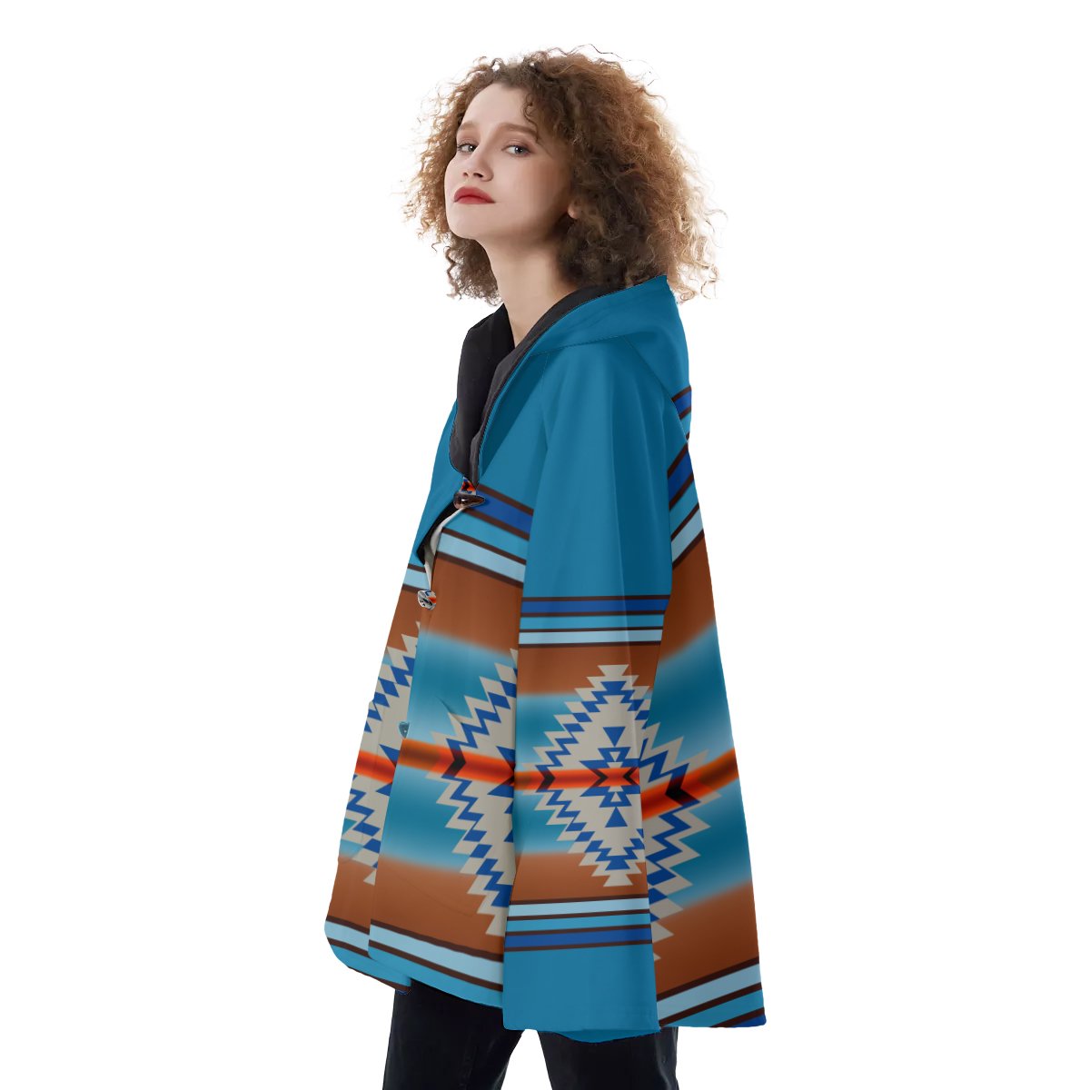 Native American Hooded Flared Coat NBD