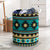 Green Ethnic Aztec Pattern Laundry Basket NBD