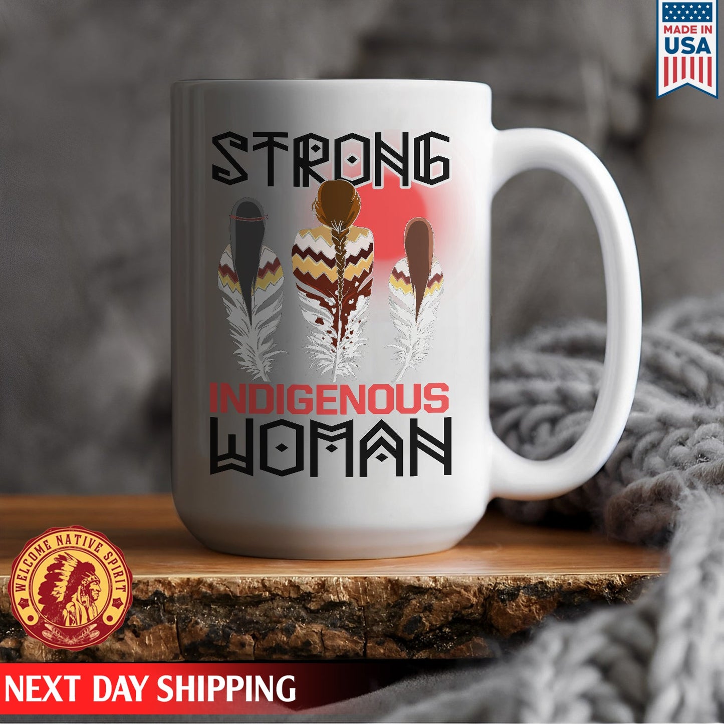 Strong Indigenous Woman Ceramic Coffee Mug