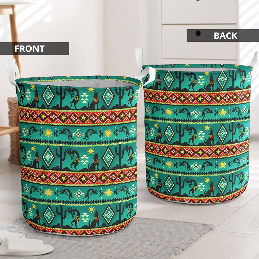 Kokopelli Myth Green Laundry Basket WCS